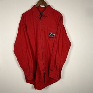 UGA Georgia Bulldogs Long Sleeve Button Down Dress Shirt Men's Size 2XL Pocket